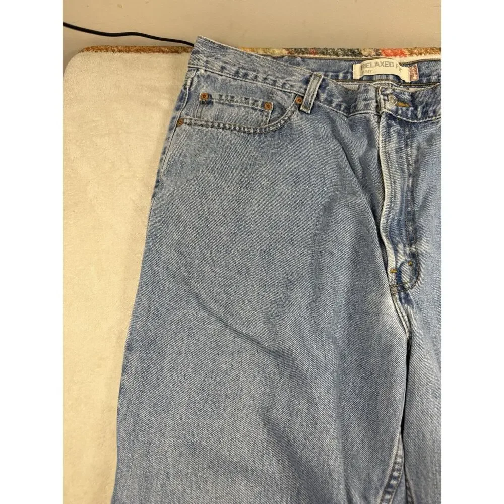 Levis 550 Jeans Mens 40x32 Relaxed Fit Light Wash Blue Denim Cotton
